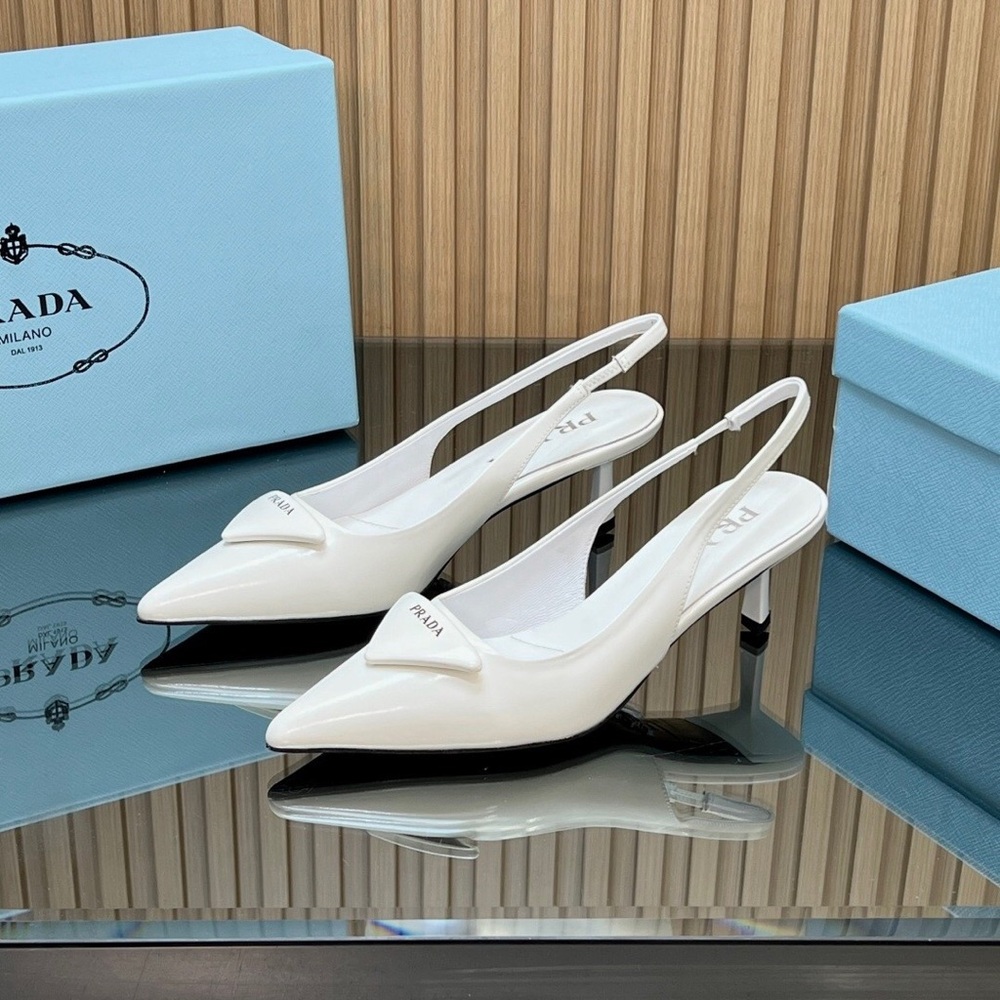 Prada Ivory Slingback Heels